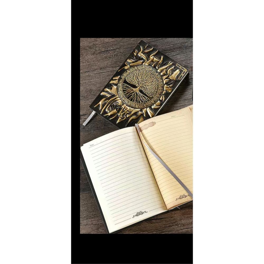 Vintage looking Tree of Life bronze journal 100 pages measurements in pictures ￼